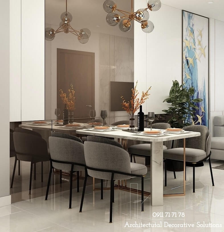 Bàn Ăn 4 Ghế Mặt Đá 735S