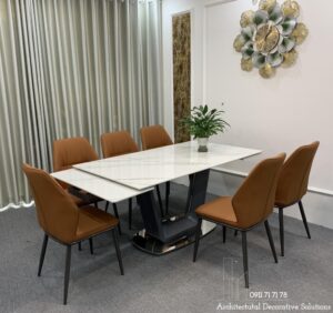 Bàn Ăn Thông Minh Mặt Đá 6 Ghế 775S