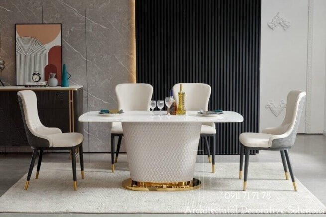 Bộ Bàn Ăn Mặt Đá Cao Cấp 809S