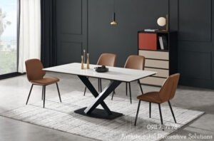 Bàn Ăn Mặt Đá 4 Ghế Hiện Đại 810S