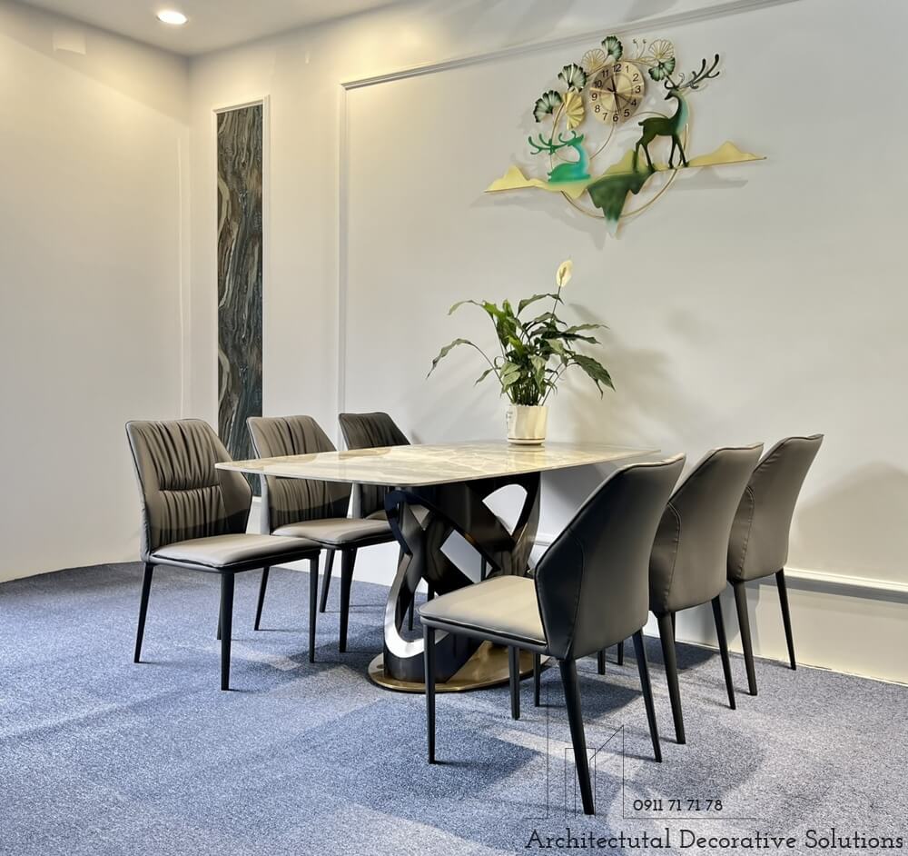 Bàn Ăn Mặt Đá 6 Ghế Đẹp 843S