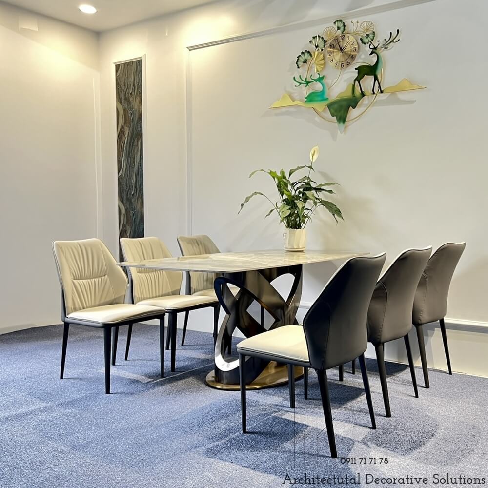 Bàn Ăn Mặt Đá 6 Ghế Đẹp 843S