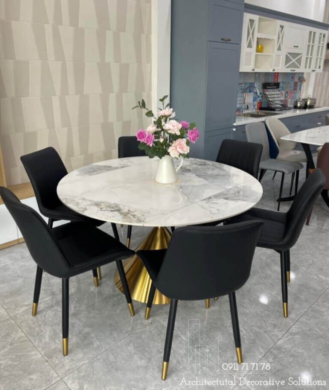 Bàn Ăn Tròn Mặt Đá Cao Cấp 857S