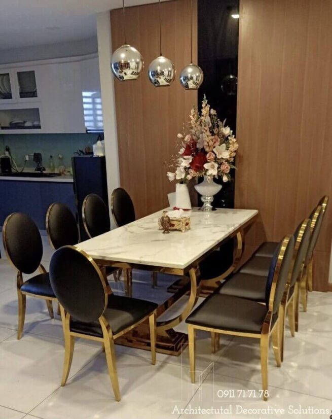 Bàn Ăn 6 Ghế Mặt Đá Đẹp 858S
