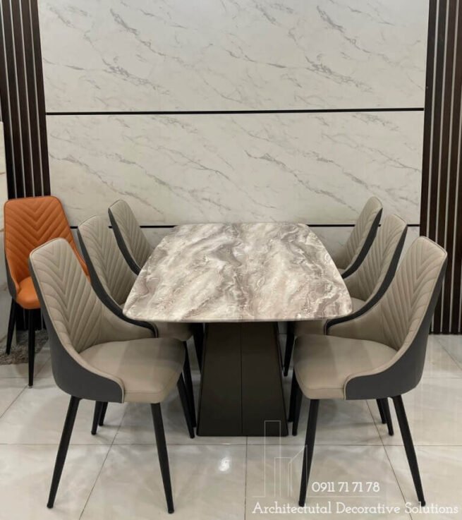 Bàn Ăn 6 Ghế Mặt Đá Cao Cấp 889S