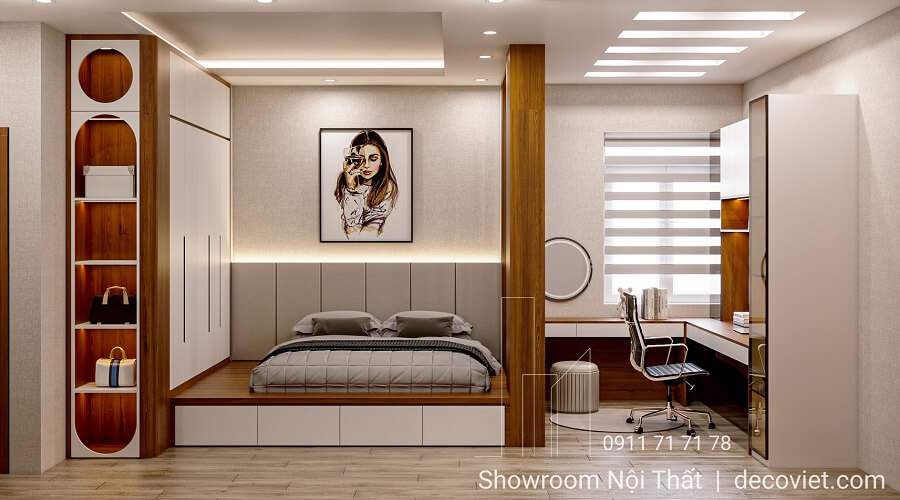 Thiết kế nội thất phòng ngủ nhà phố 4 phòng ngủ tại Nhà Bè hiện đại
