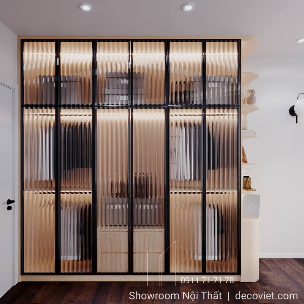 Thiết kế tủ quần áo kịch trần cho căn hộ D'Lusso Quận 2