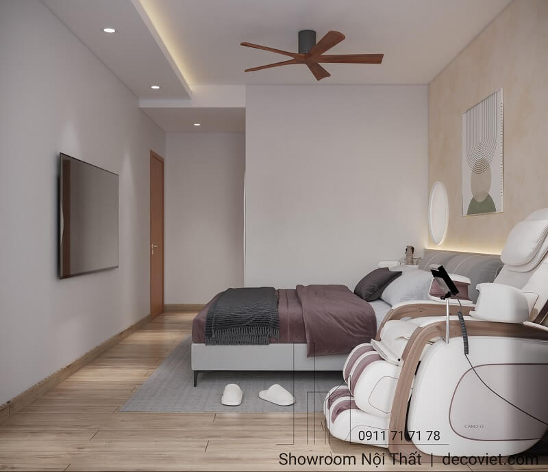 Giường ngủ sang trọng trong thiết kế nội thất Thảo Điền Pearl