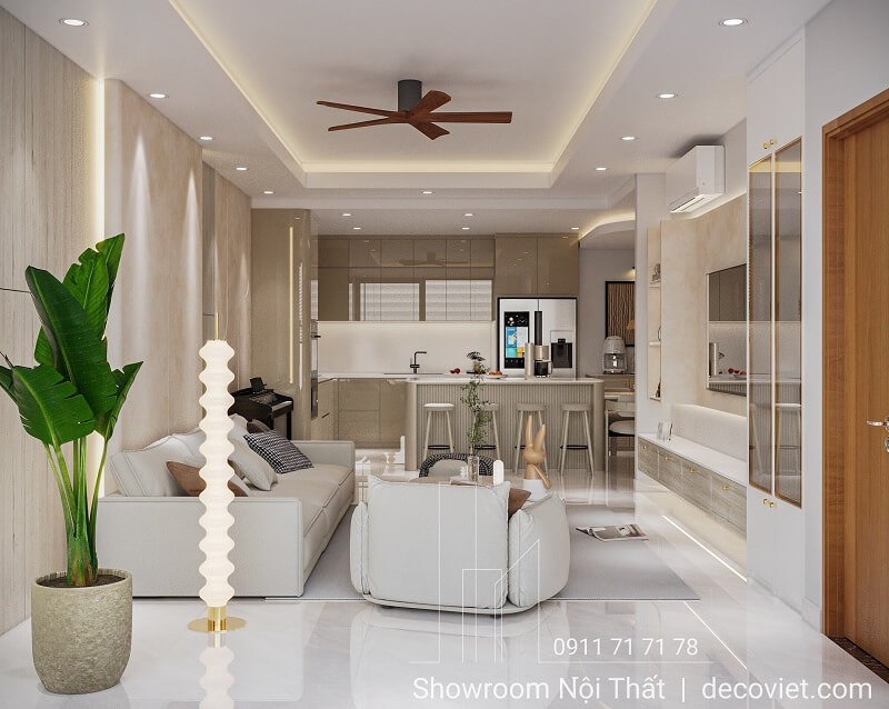 Không gian phòng ngủ master trong thiết kế nội thất Thảo Điền Pearl