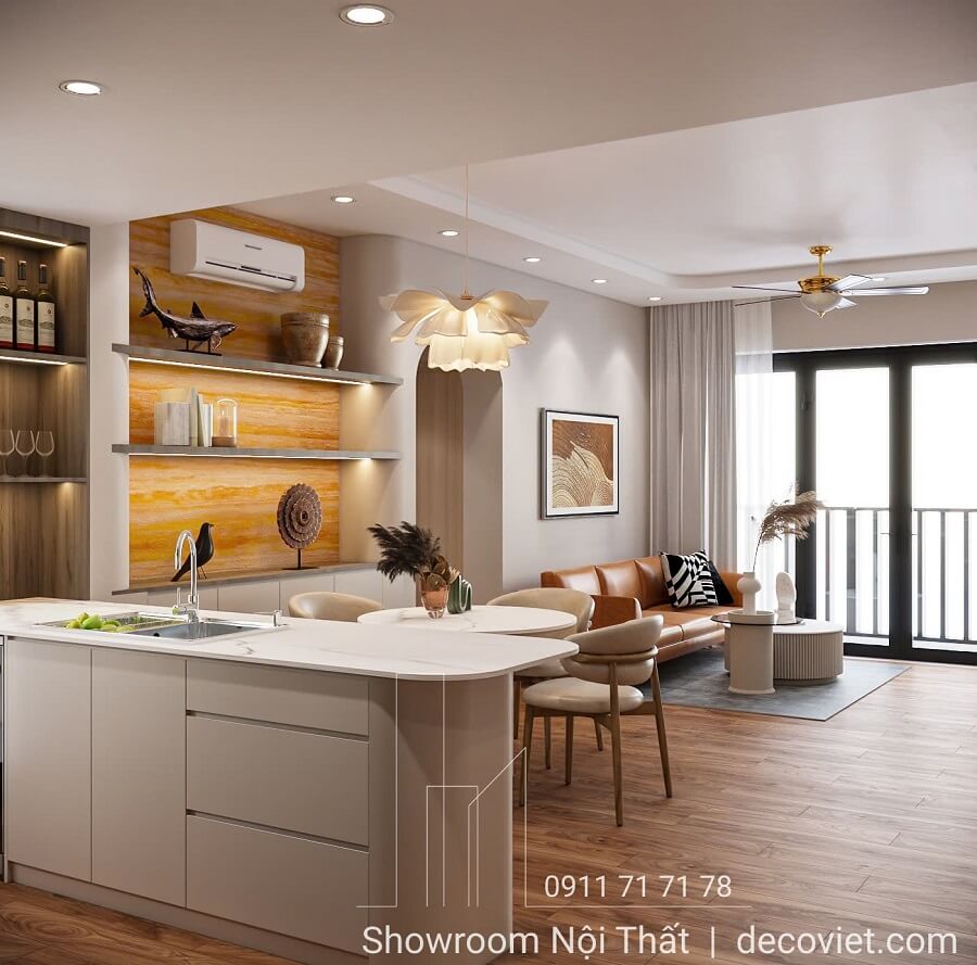 Thiết Kế Nội Thất Trọn Gói Căn Hộ Chung Cư Palm Heights Quận 2 Sang Trọng