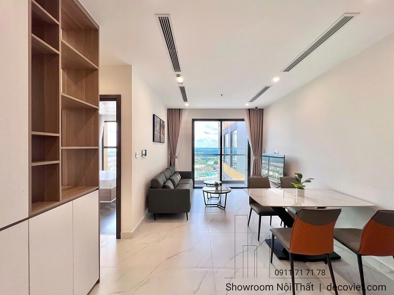 Không gian mở phòng khách căn hộ Vinhomes Grand Park 1PN