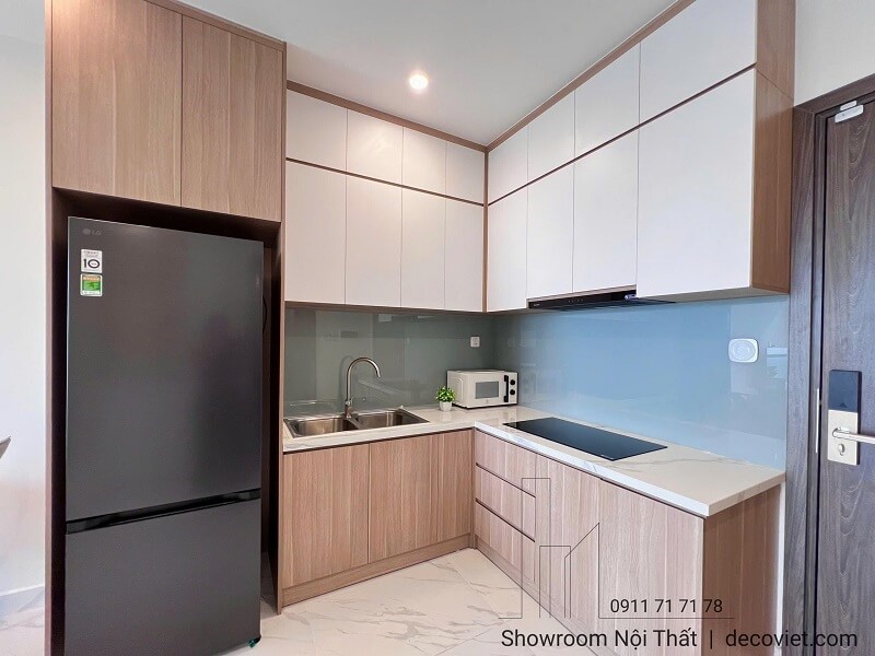 Tủ bếp gỗ công nghiệp căn hộ Vinhomes Grand Park 1PN