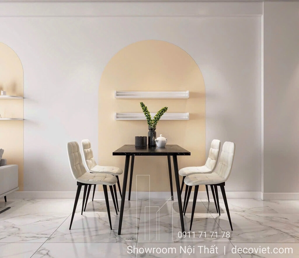 Thiết kế bàn ăn và tường trang trí phong cách hiện đại tại Opal Boulevard.