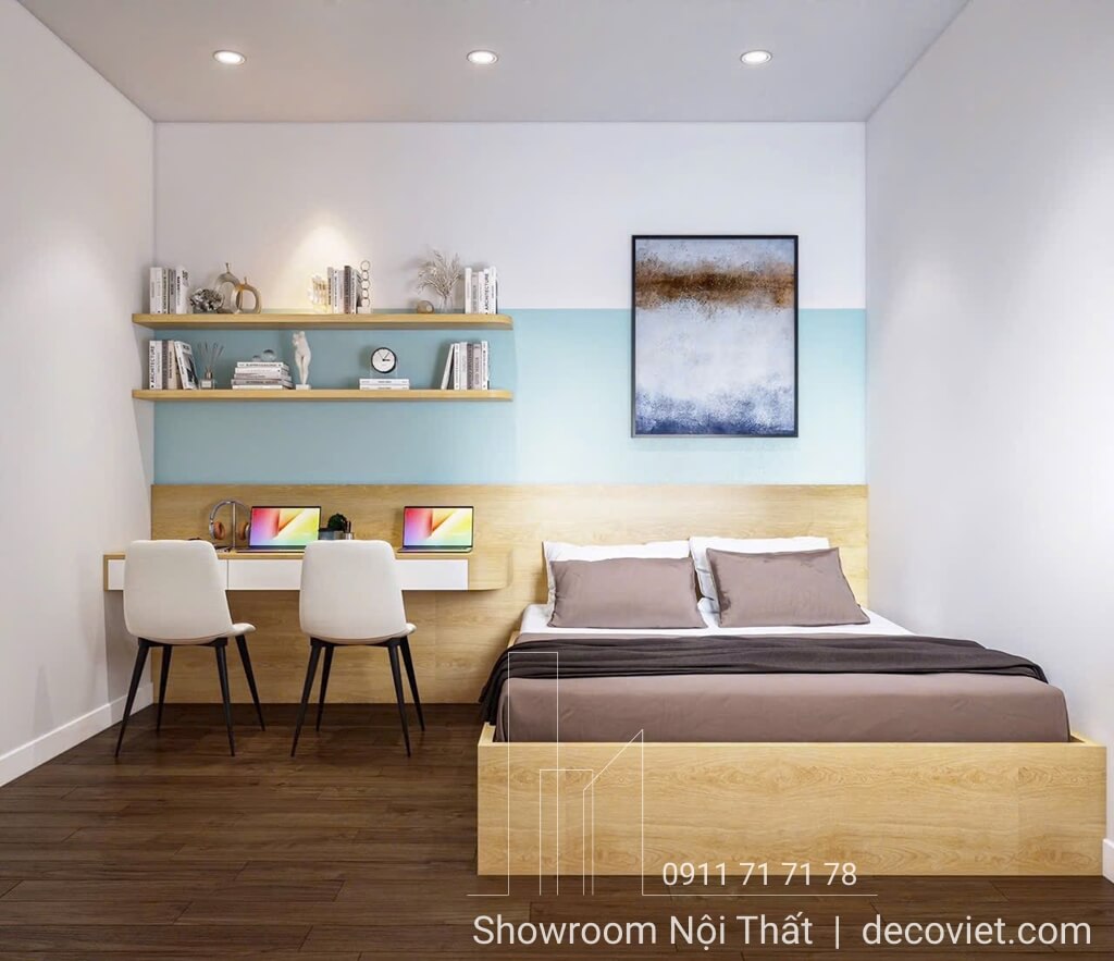 Phòng ngủ phụ căn hộ Opal Boulevard 2PN với thiết kế trẻ trung, năng động.