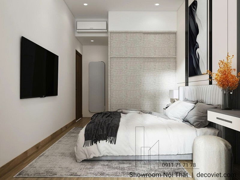 Thiết kế giường ngủ master chung cư 2 phòng ngủ