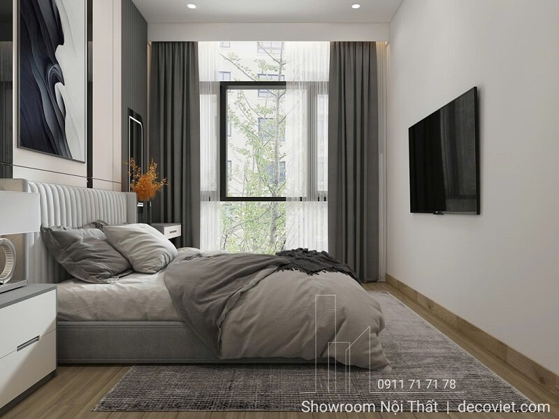 Thiết kế phòng ngủ master chung cư 2 phòng ngủ hiện đại