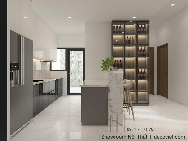 Thiết kế nội thất phòng bếp chung cư 2 phòng ngủ