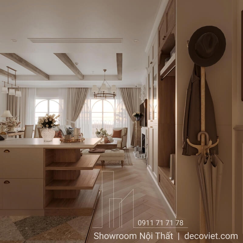 Phòng khách và bàn ăn chung cư Sunrise Thủ Dầu Một