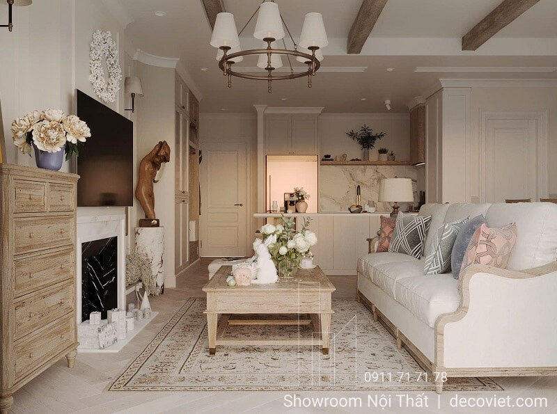 Thiết kế nội thất chung cư 2 phòng ngủ Sunrise Thủ Dầu Một sang trọng hiện đại